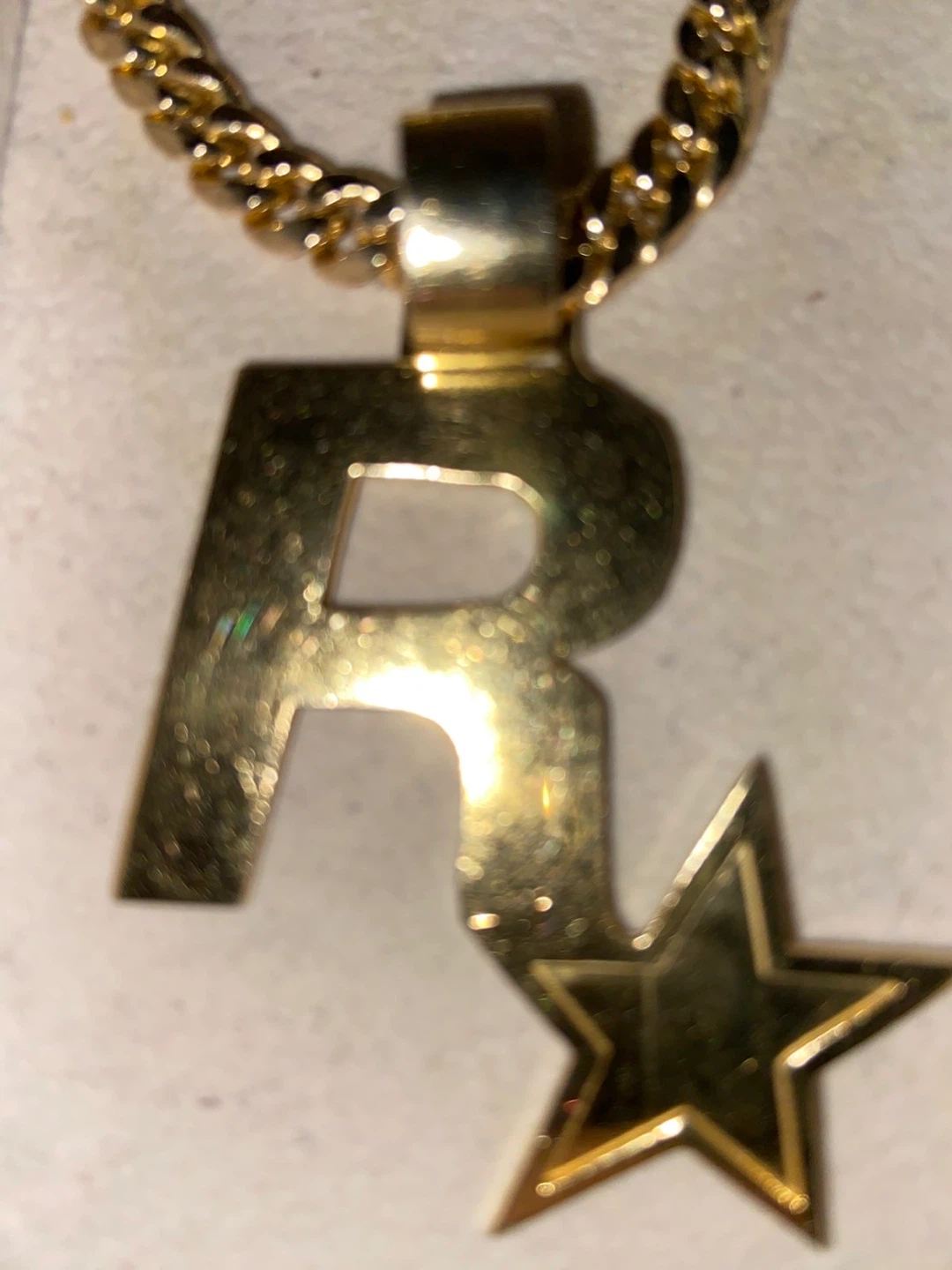 10K gold Rockstar pendant