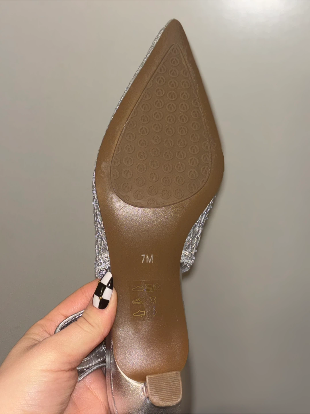 Wishbone Silver Mesh Slingback Heels - photo 2