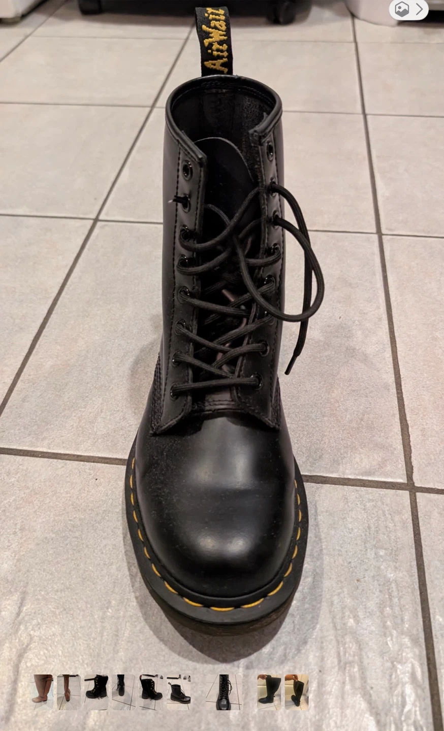 Dr. Martens Black Leather Combat Boots - photo 2