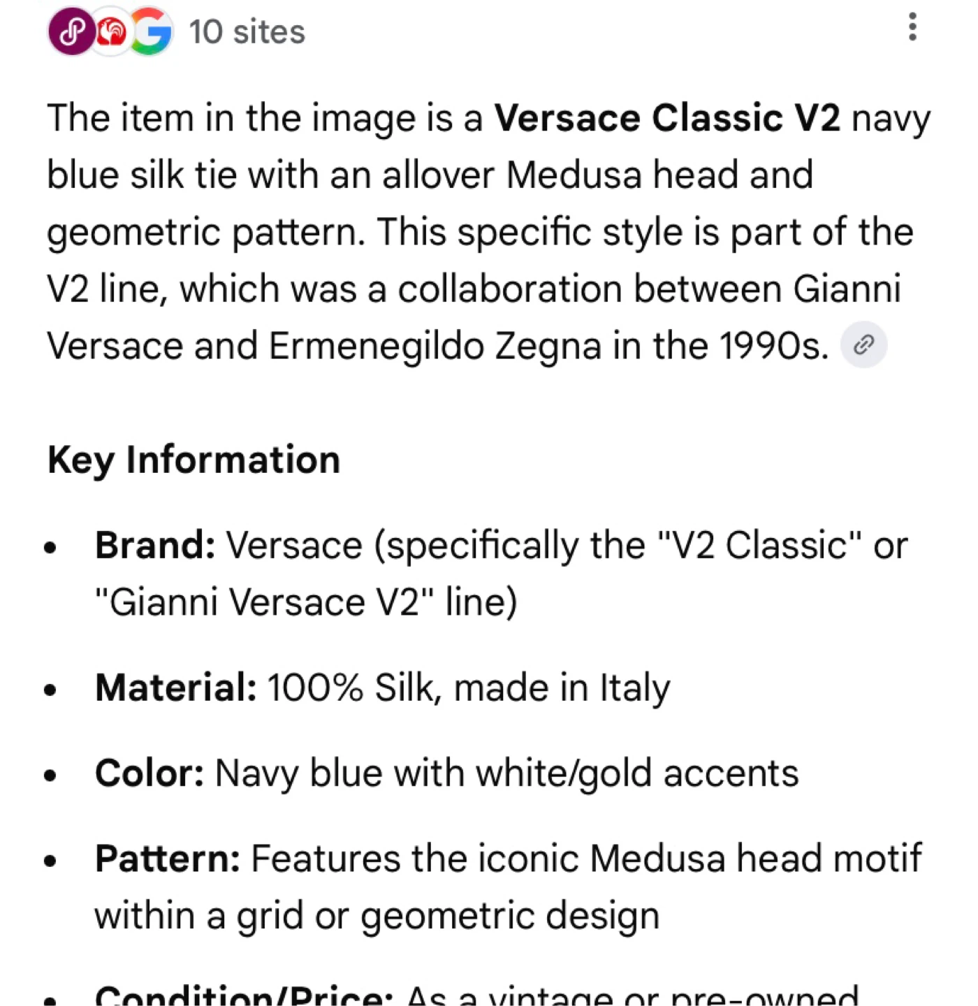 Versace Classic Blue Medusa Print Silk Tie - photo 5