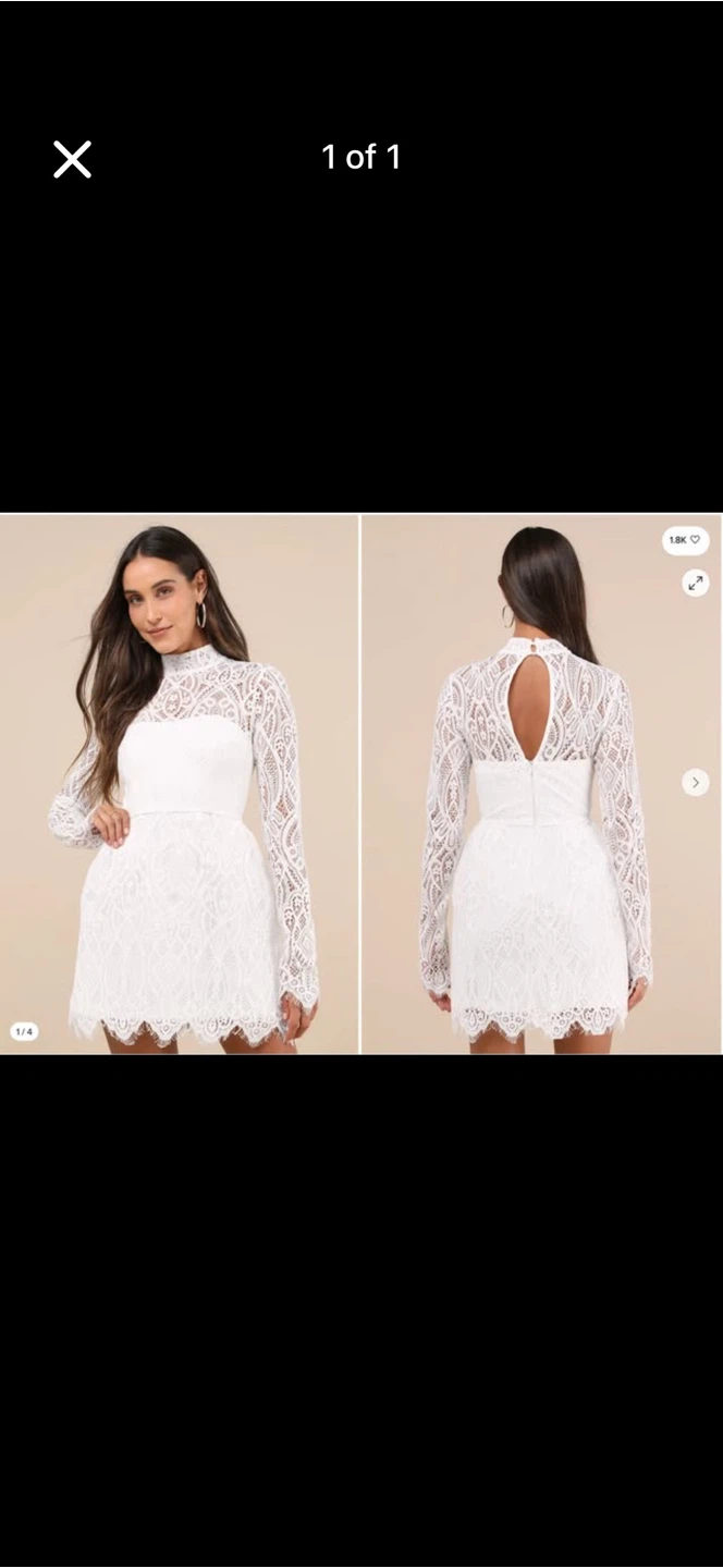 New With Tags White Lace Dress - Size Medium