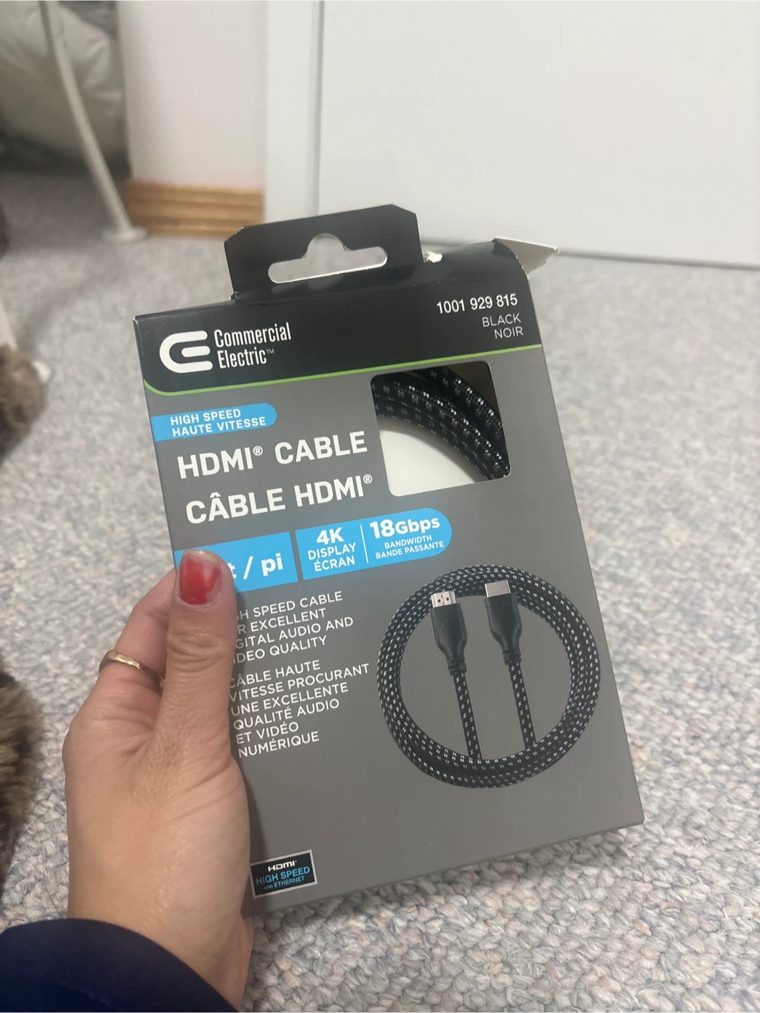 Commercial Electric High Speed HDMI Cable - Black