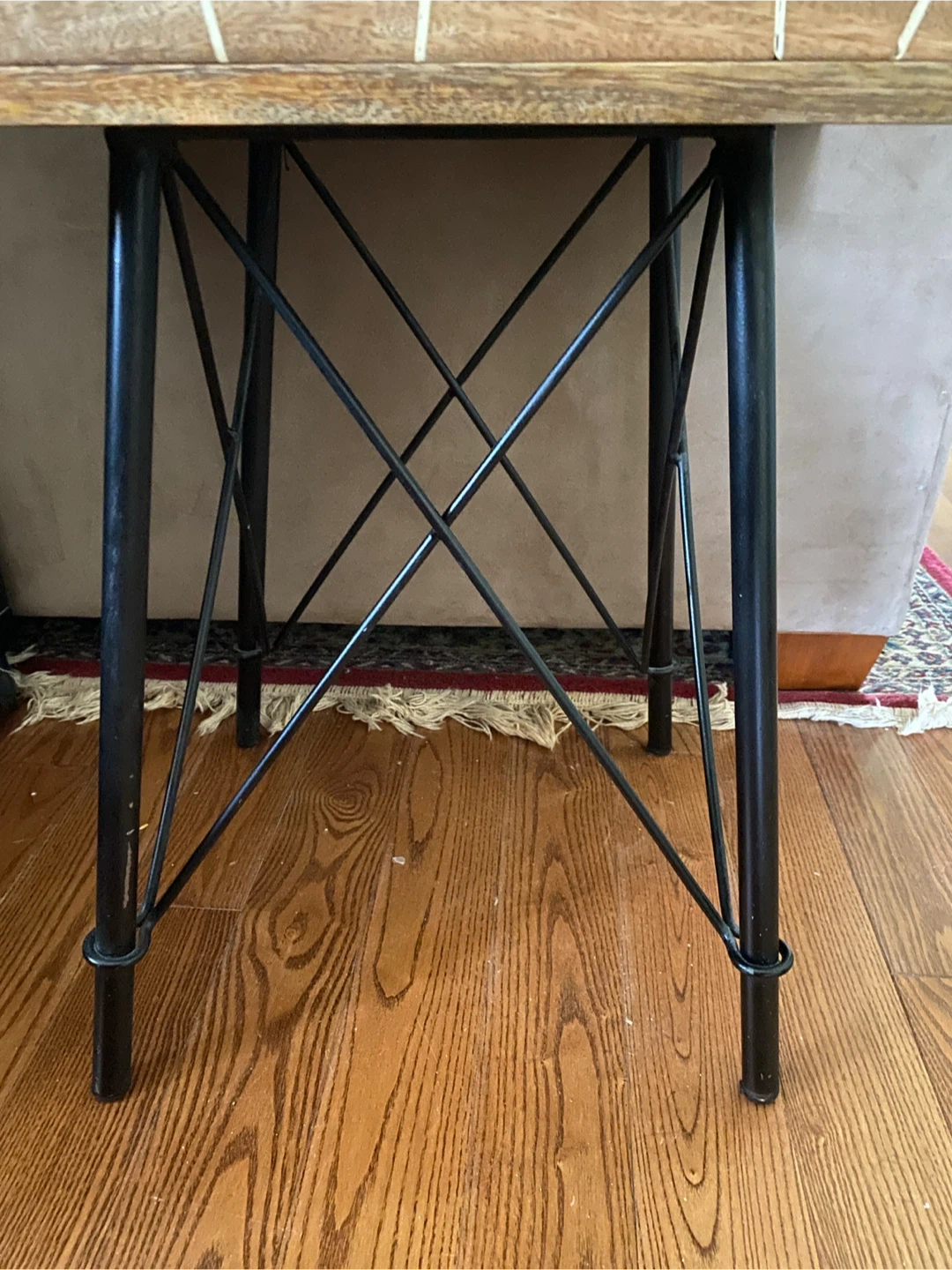 Wooden Night Table with Drawer and Metal Legs - photo 4