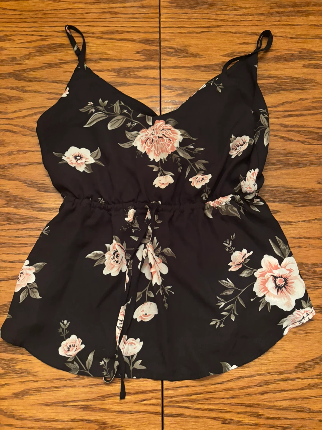 Streetwear Society Black Floral Print top.