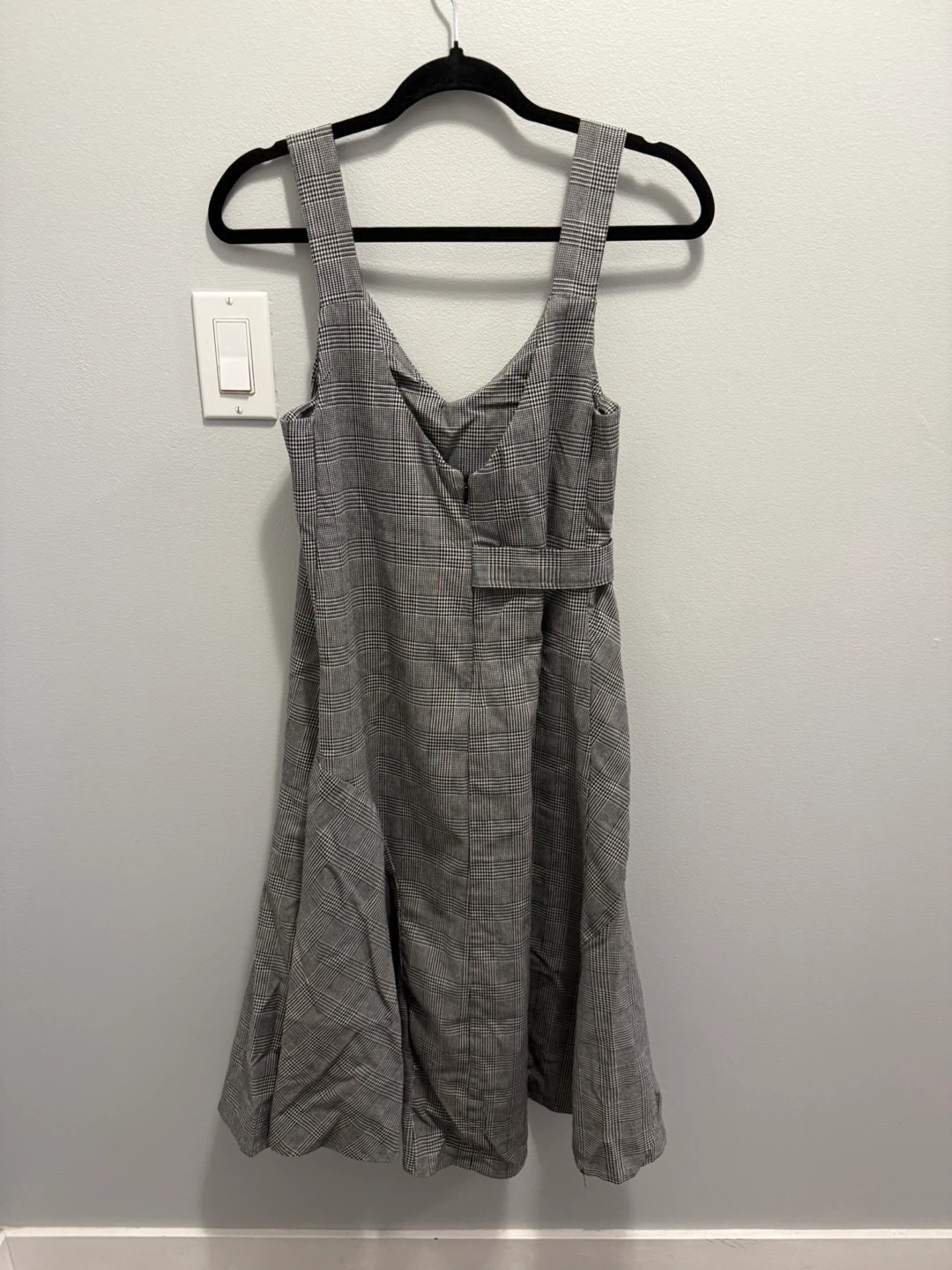 Grey Plaid Pinafore Dress - photo 2