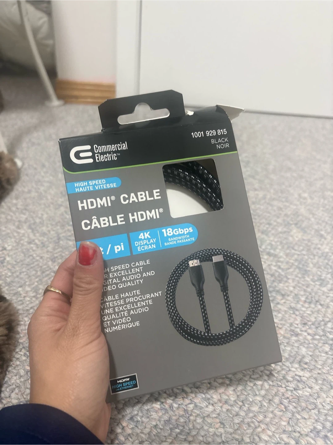 Commercial Electric High Speed HDMI Cable - Black