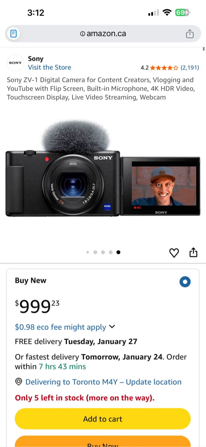 Sony ZV-1 Digital Camera for Content Creators