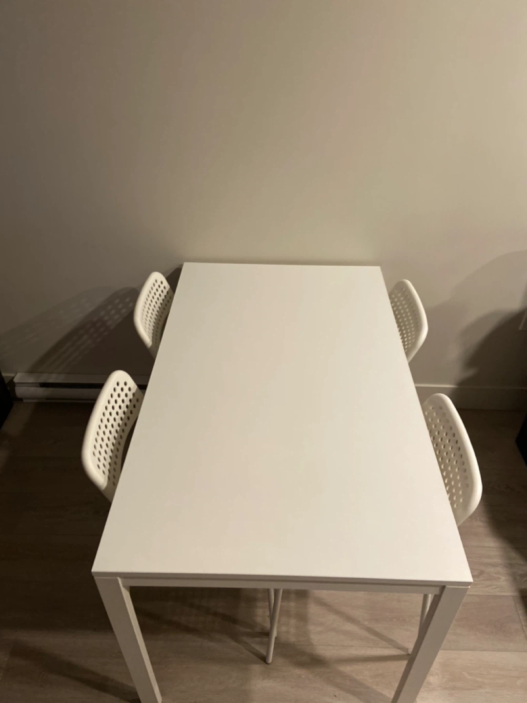 IKEA White Melltorp Dining Table with 4 Chairs - photo 3