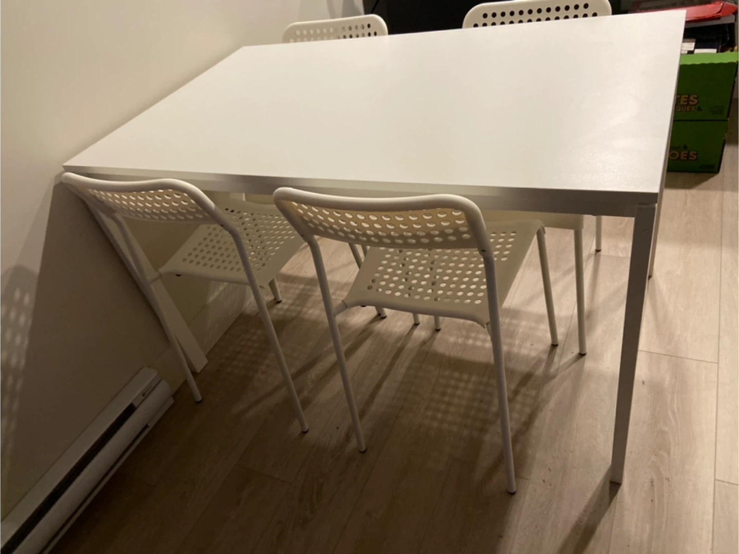 IKEA White Melltorp Dining Table with 4 Chairs