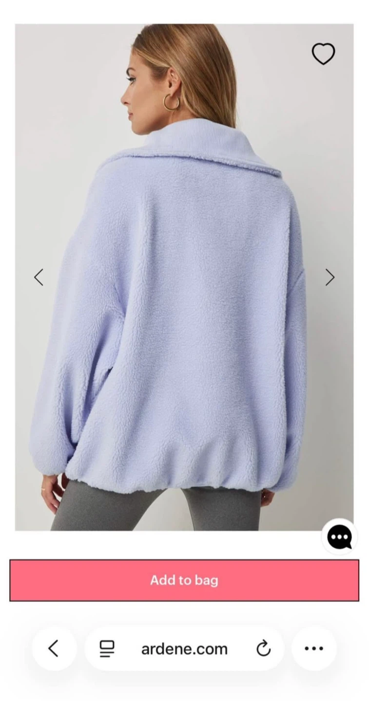 Ardene Teddy Fleece 1/4 Zip Pullover - Lilac - photo 3