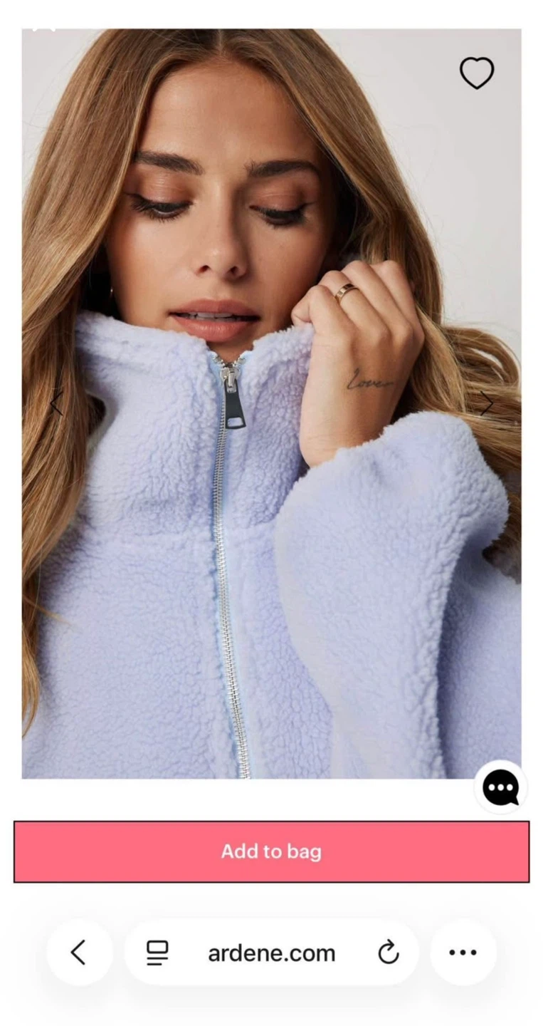 Ardene Teddy Fleece 1/4 Zip Pullover - Lilac