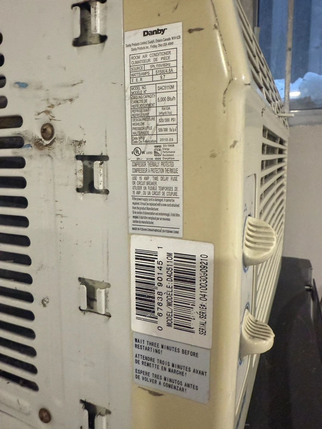 Danby 5,000 BTU Room Air Conditioner - photo 4