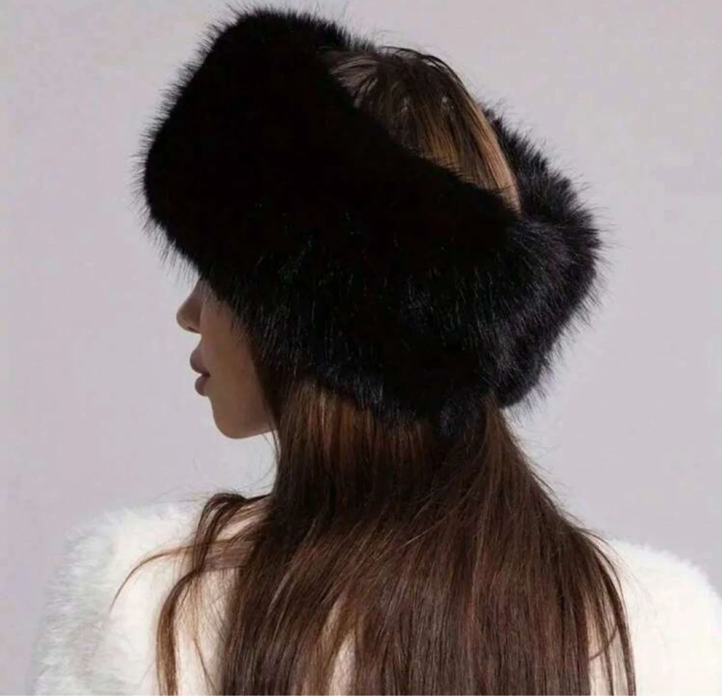 Black Faux Fur Headband