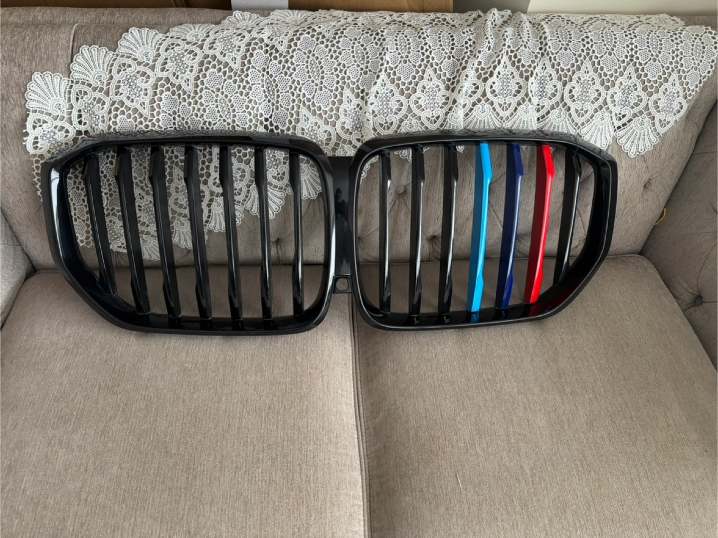 Black Kidney Grille with M Stripes for BMW