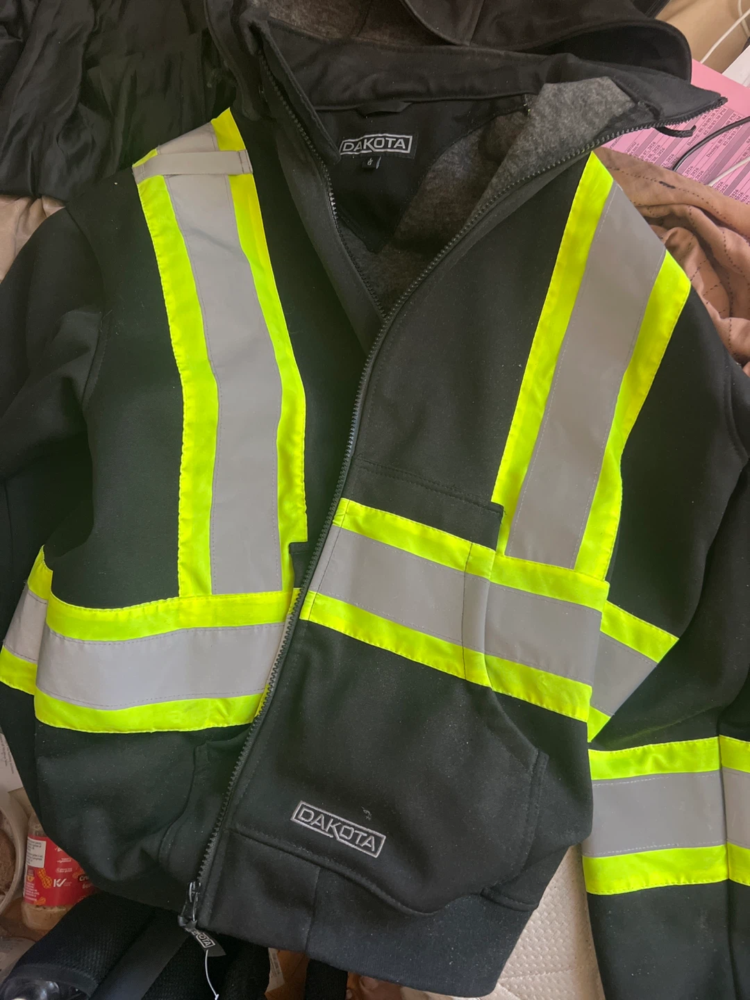 Dakota Black Work Jacket with Reflective Strips Size Medium - photo 2
