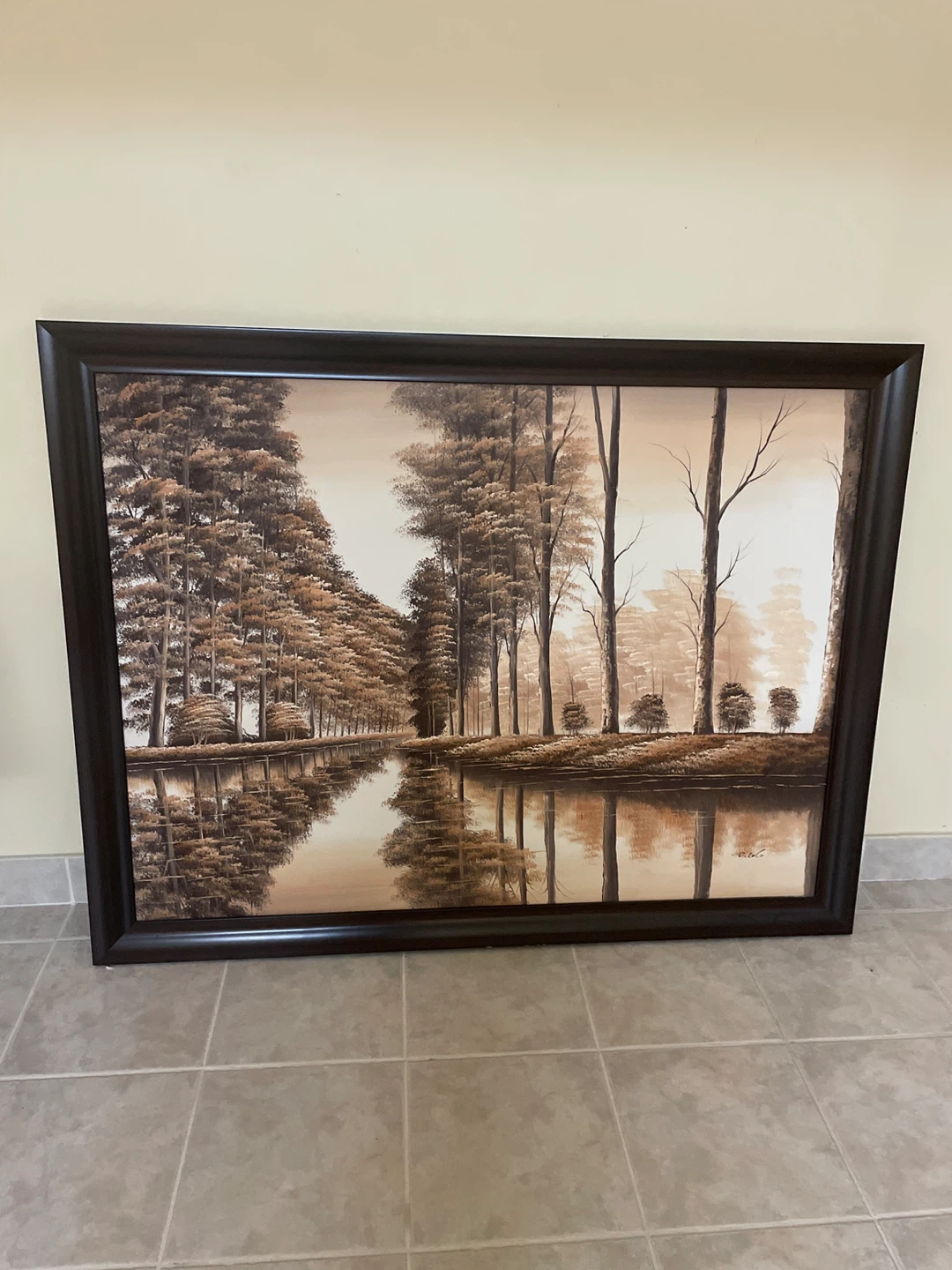 Framed Landscape Painting 2 of  them and 2 table lamps
