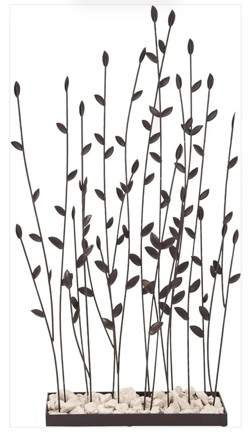 Metal Grass Sculpture with Stones - photo 2