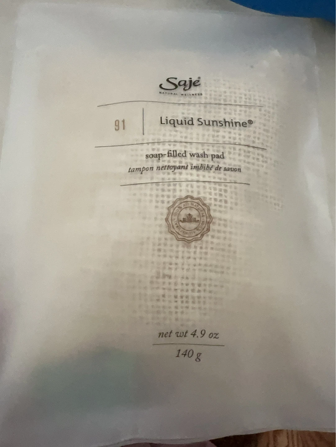 Saje Liquid Sunshine Soap-Filled Wash Pad