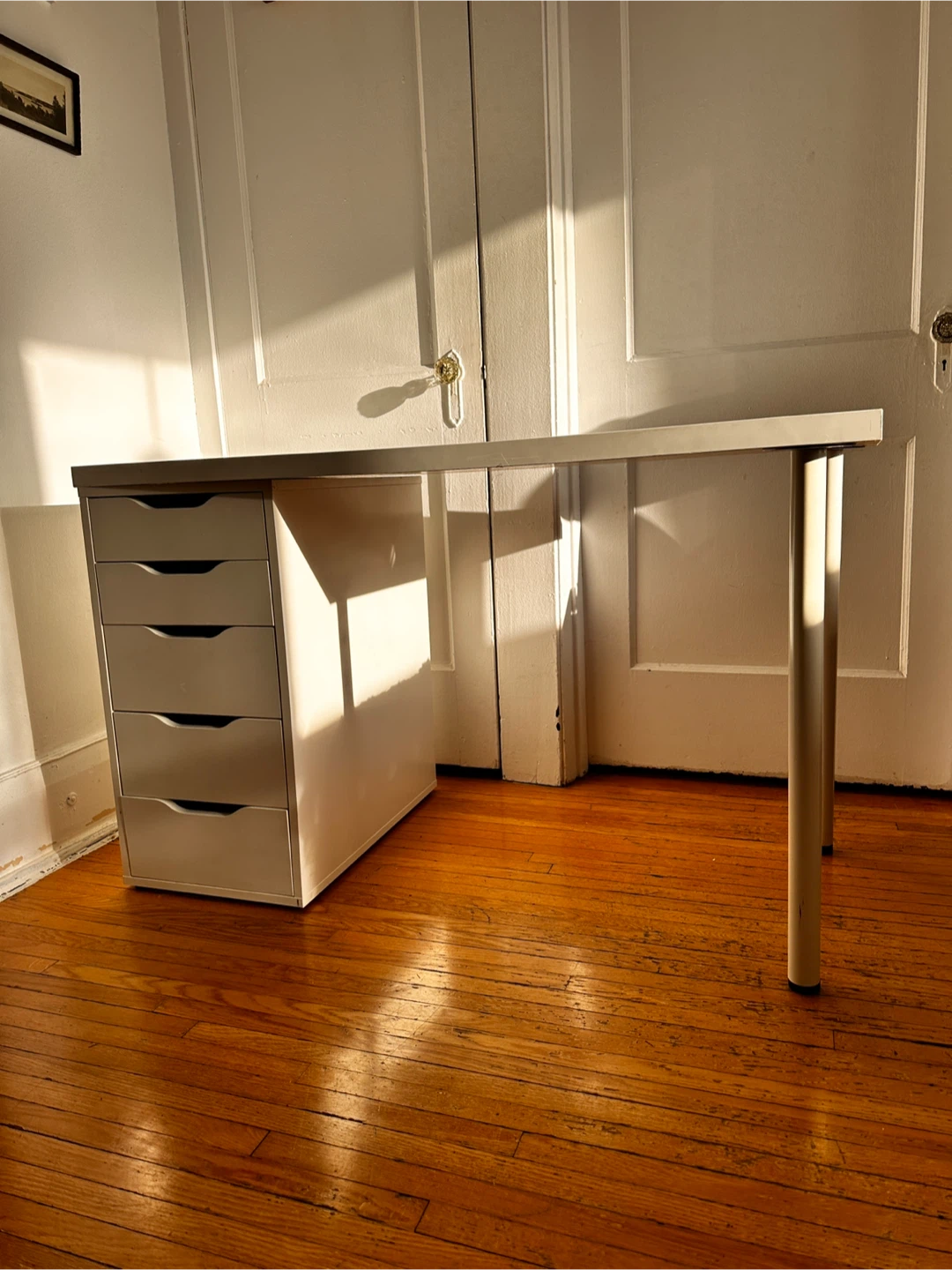 White Desk with Drawers