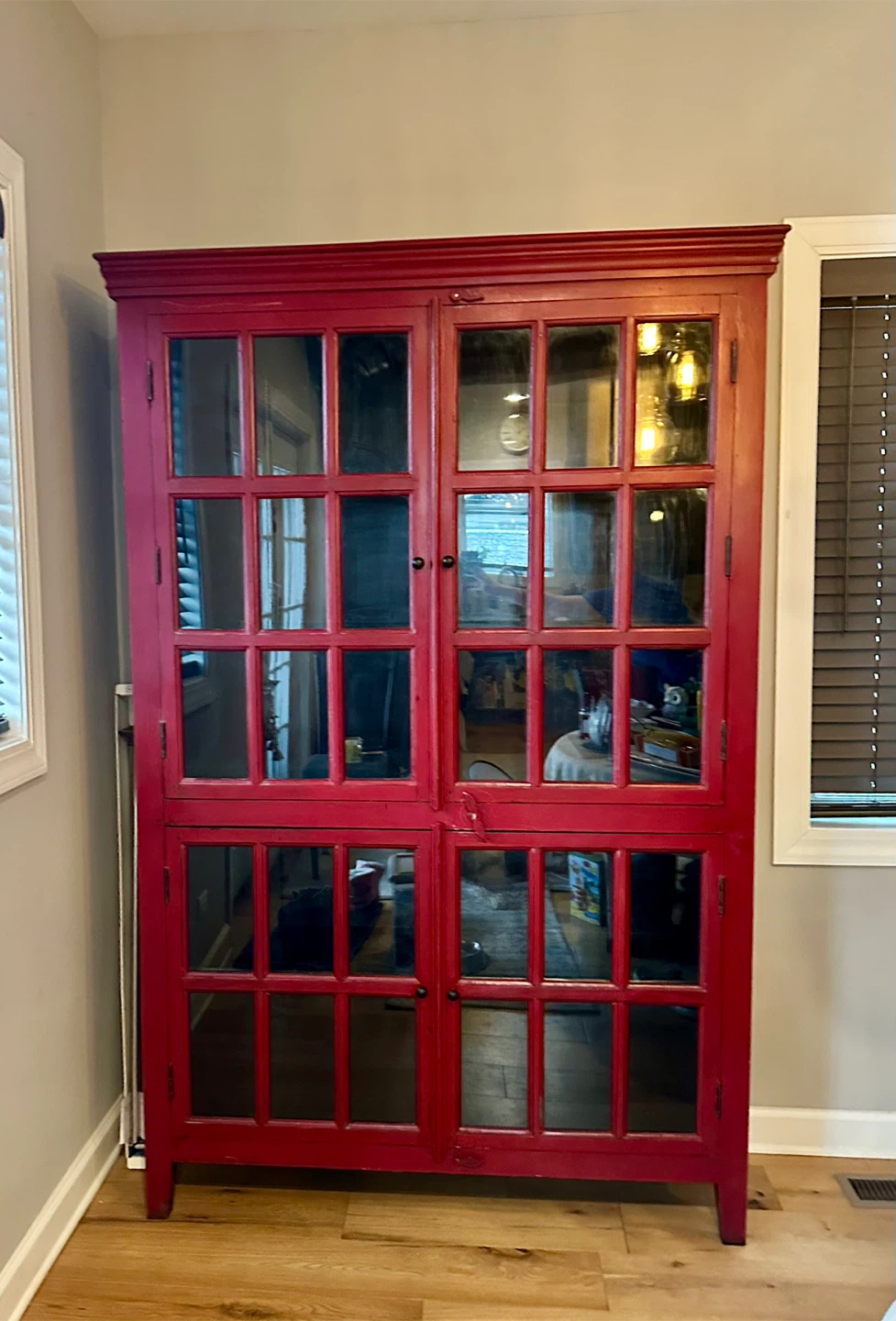Crate & Barrel Red Rojo Tall Cabinet
