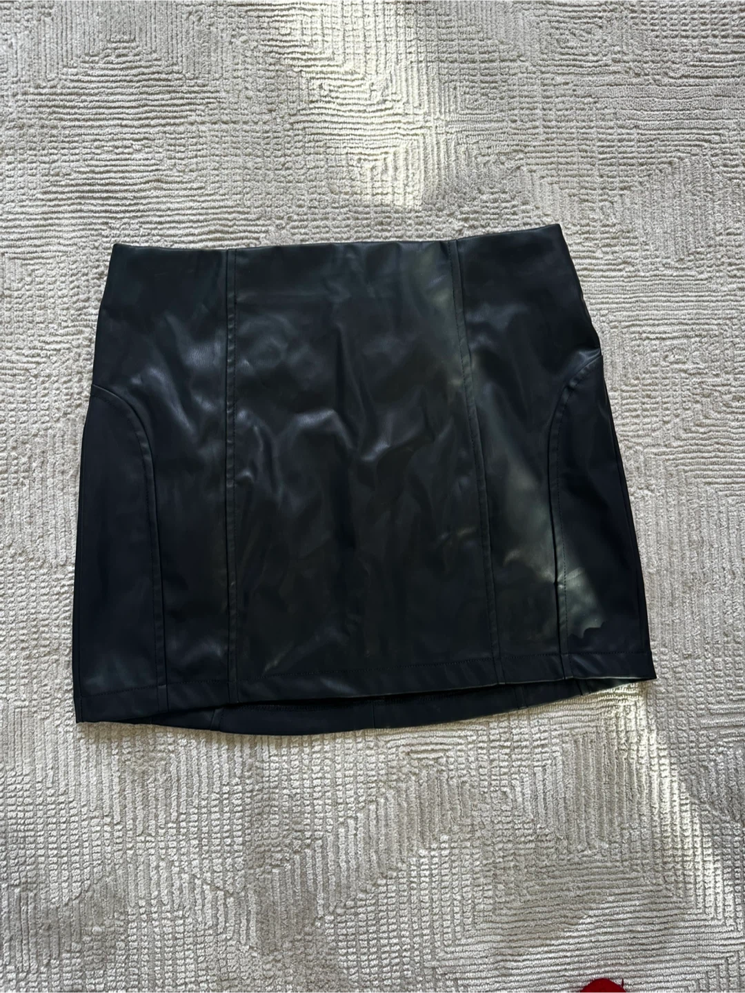 NEW Black Faux Leather Mini Skirt