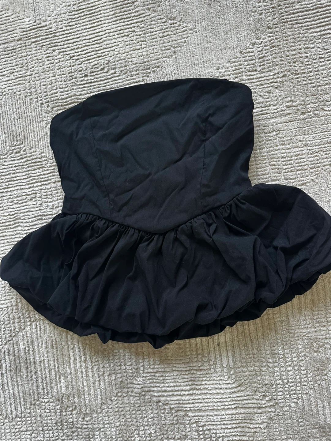 Black Strapless Peplum Top - photo 2