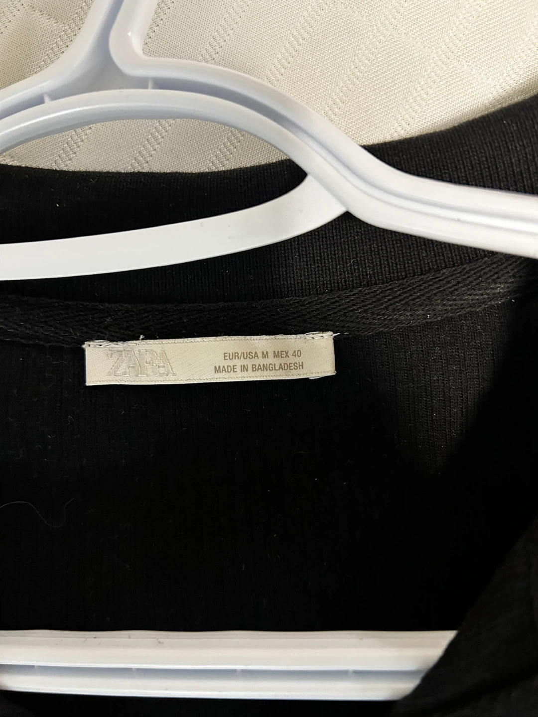 Zara Black Ribbed Collared Short Sleeve Shirt Size M - photo 2