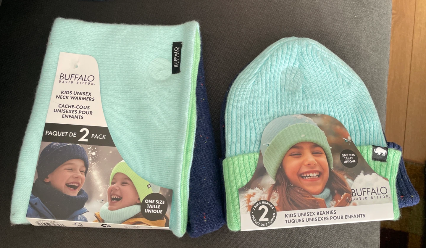 New Buffalo David Bitton Kids 2 Pack Neck Warmers & Beanies Set
