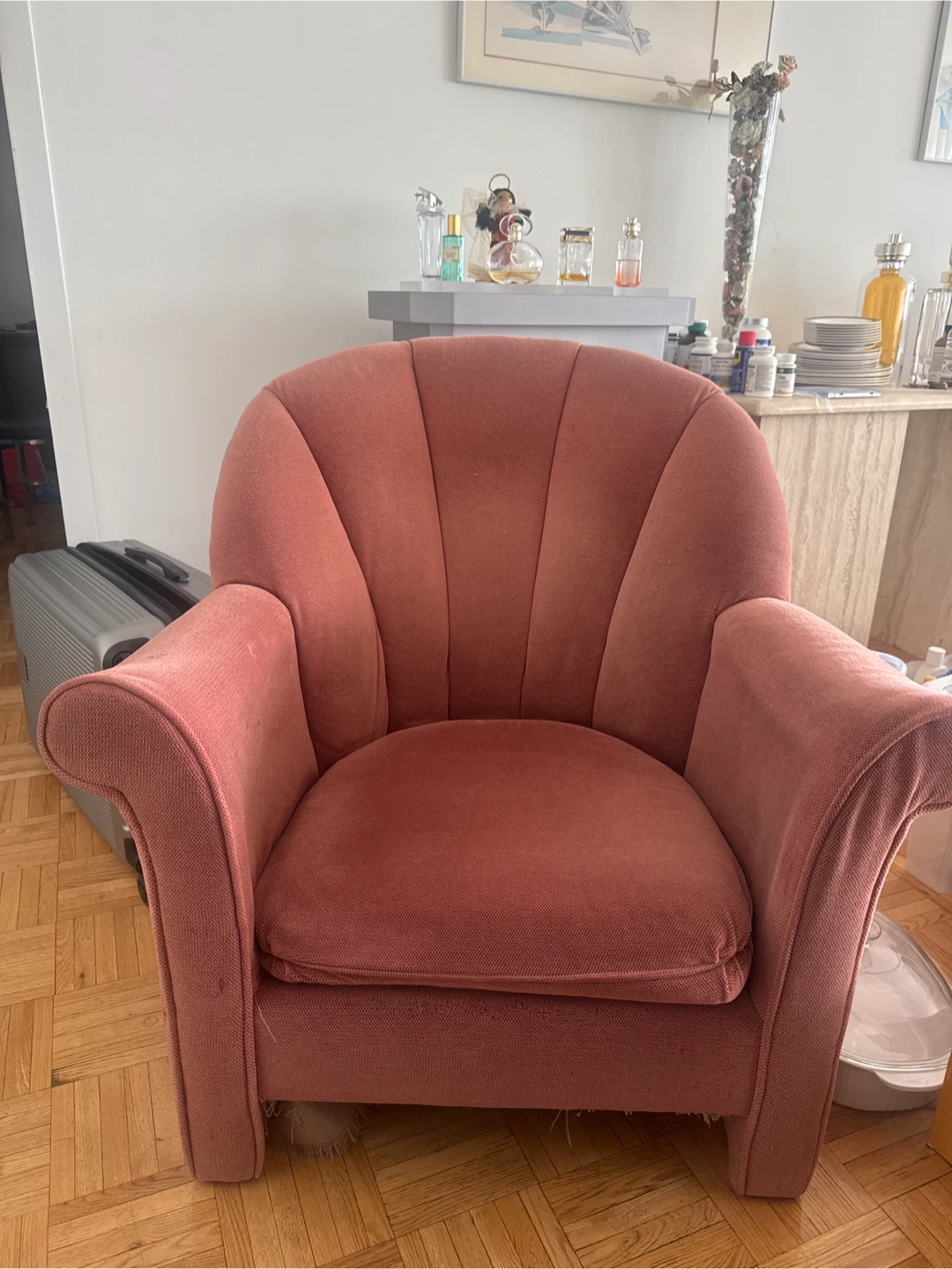 Pink Upholstered Accent Chair