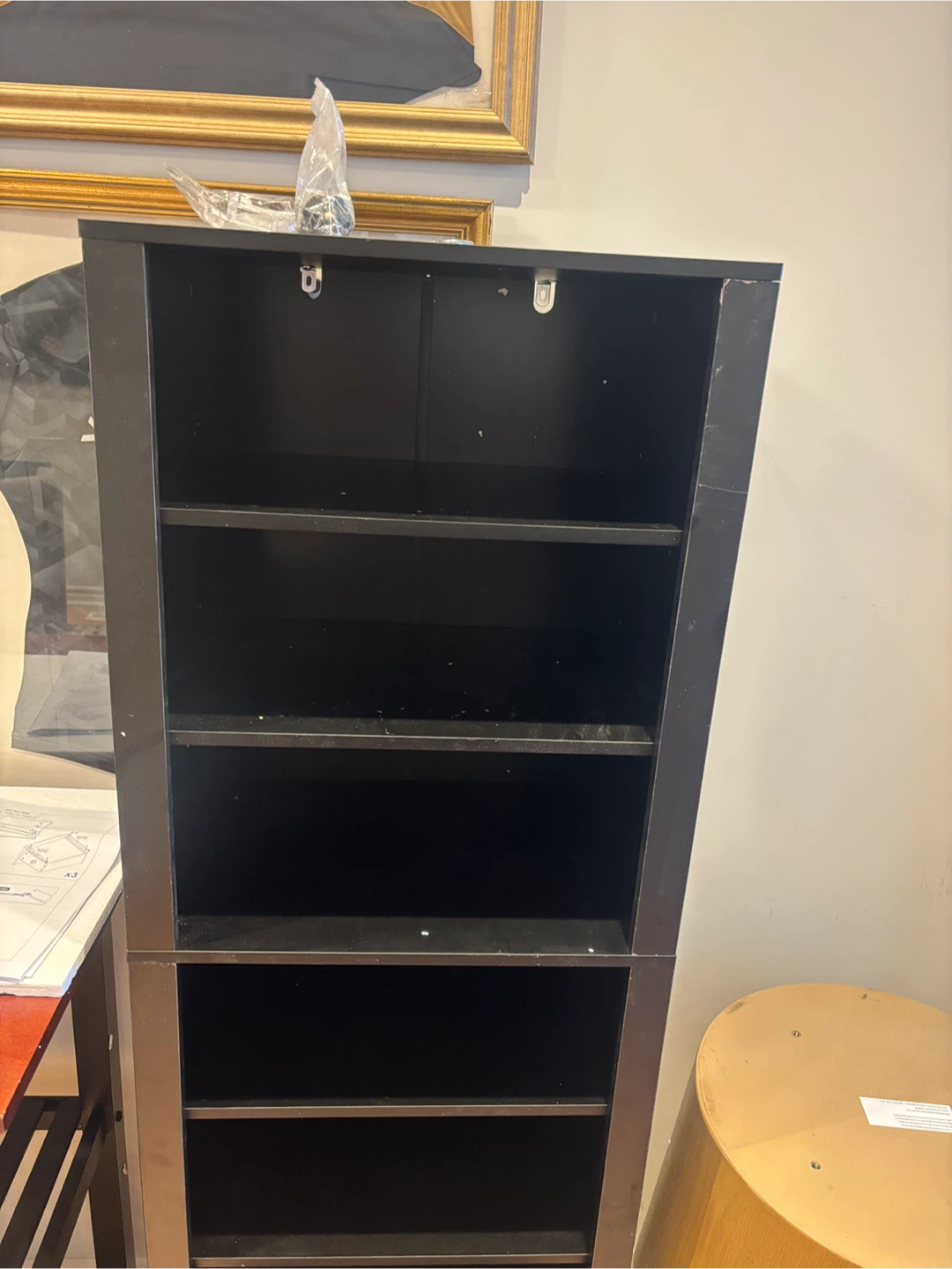 Black Tall Bookshelf with 1 Drawer- AS IS - photo 2