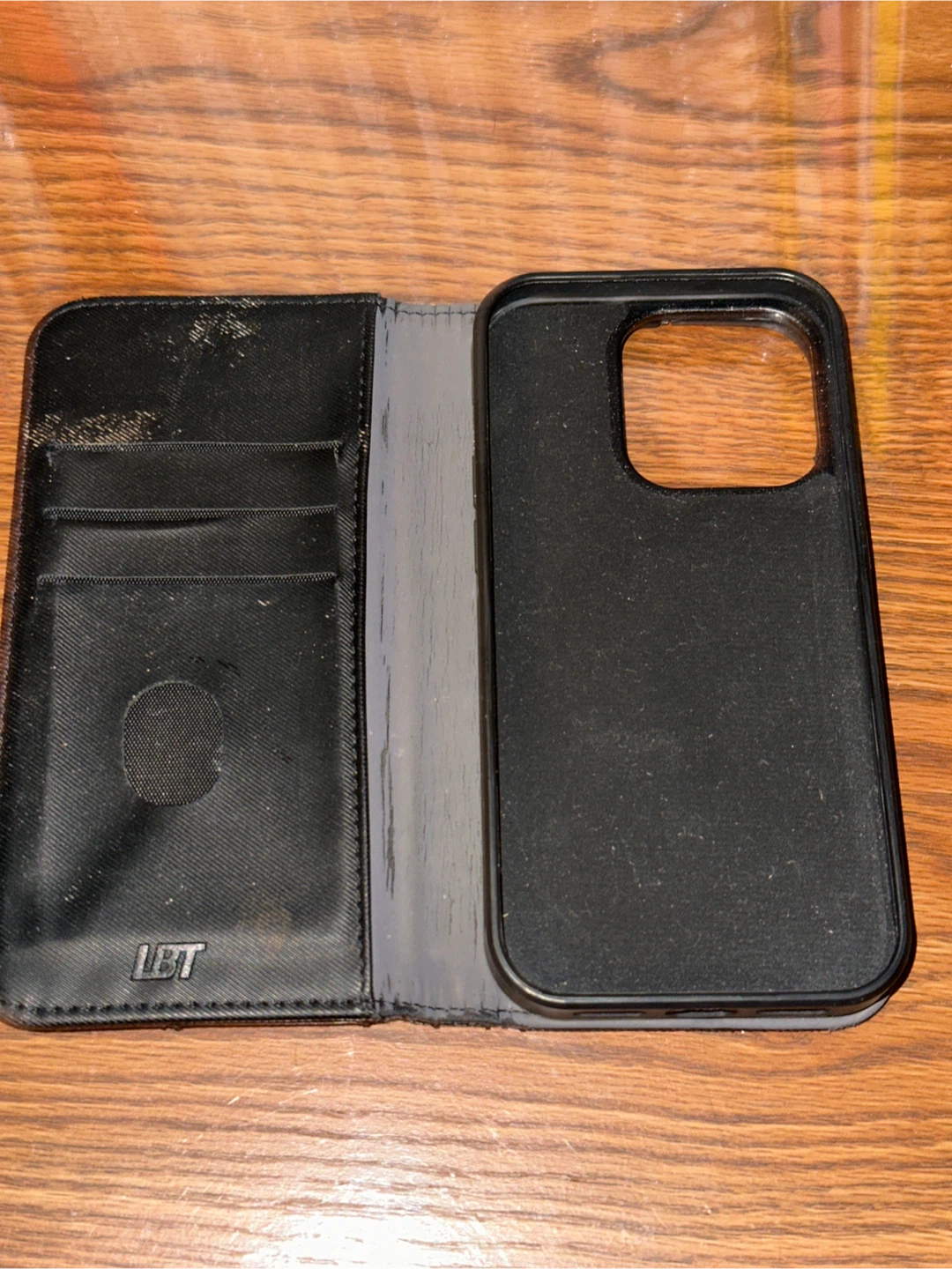 LBT Black Folio Wallet Phone Case for iPhone 14