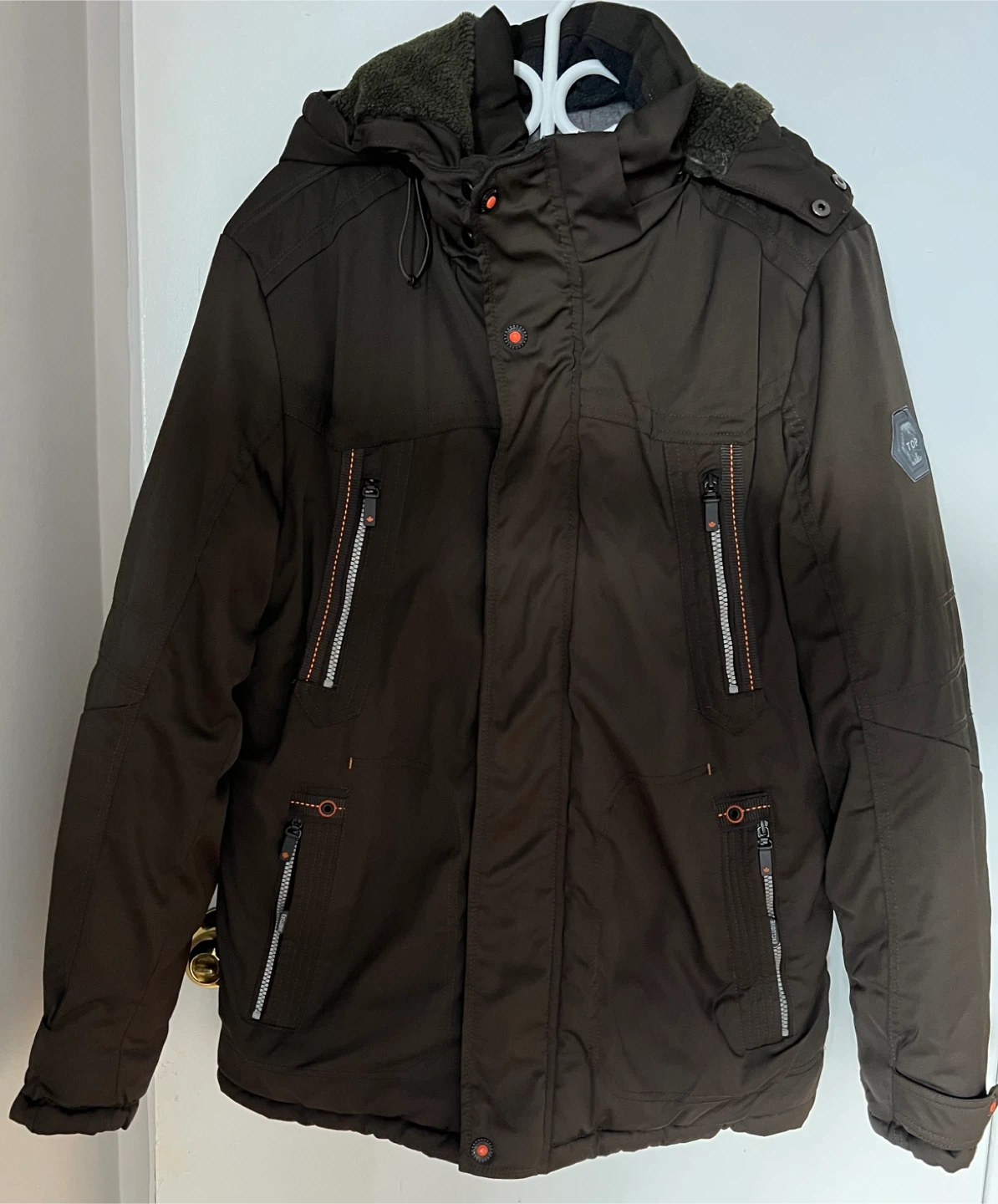 Men's Brown Winter Parka Jacket