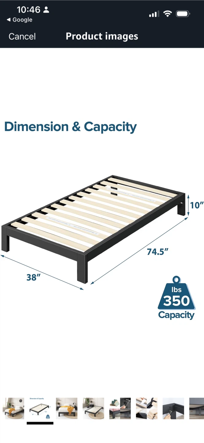 New Black Metal Twin Bed Frame