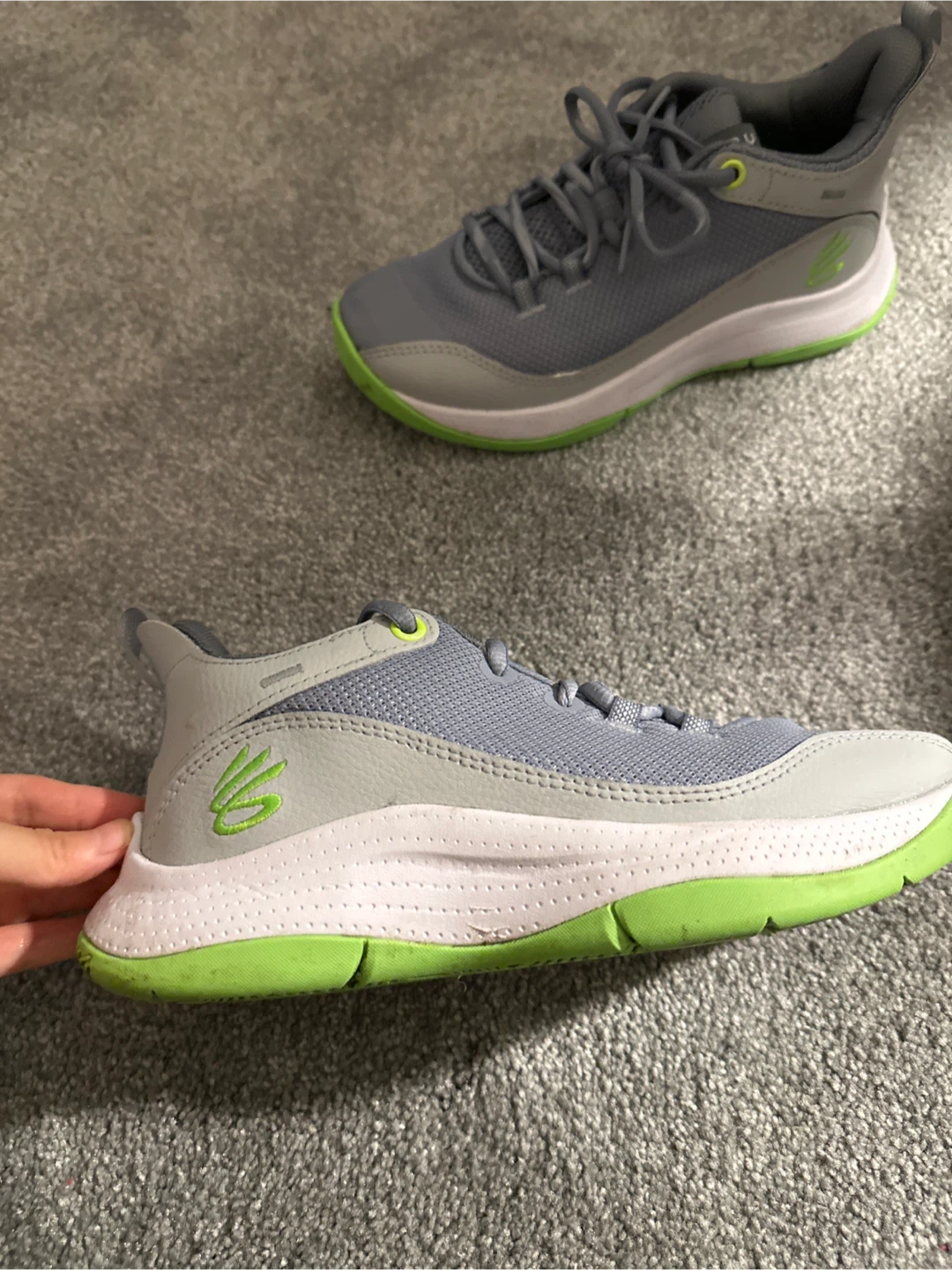Under Armour Curry Grey/Lime Basketball Shoes - photo 2