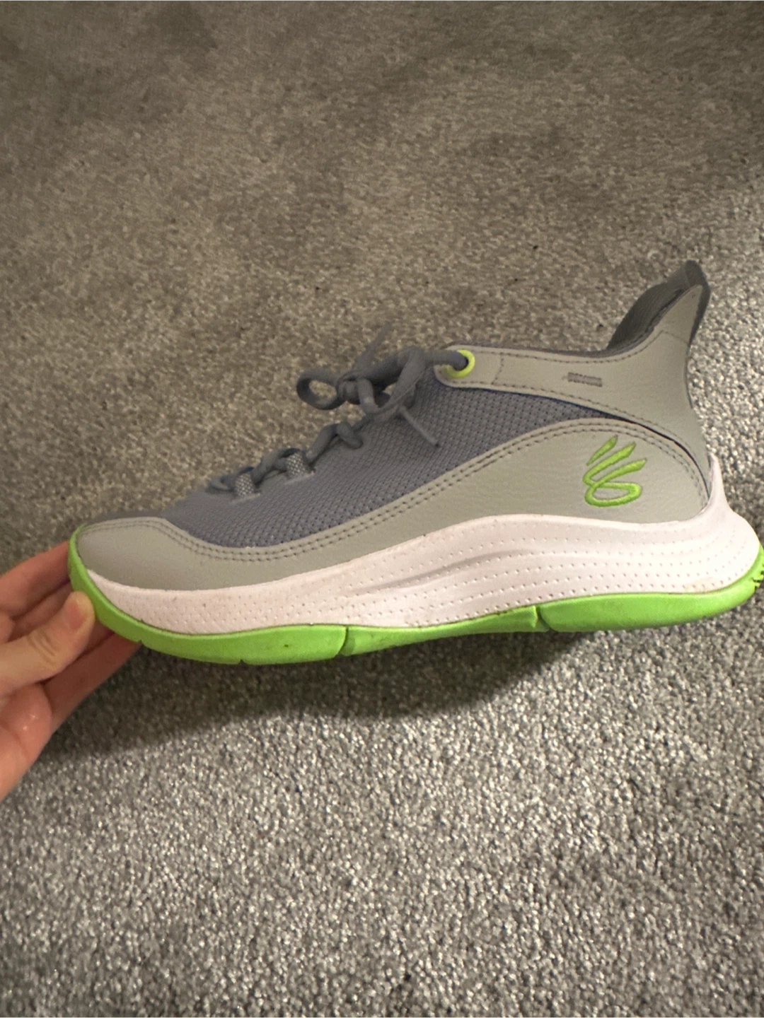 Under Armour Curry Grey/Lime Basketball Shoes - photo 3