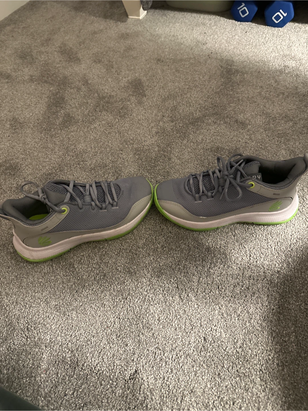 Under Armour Curry Grey/Lime Basketball Shoes
