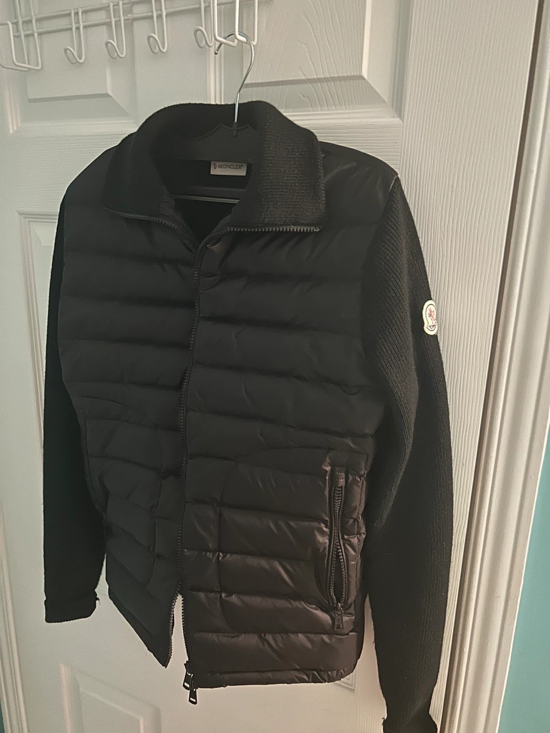 Moncler Black Quilted Knit Jacket