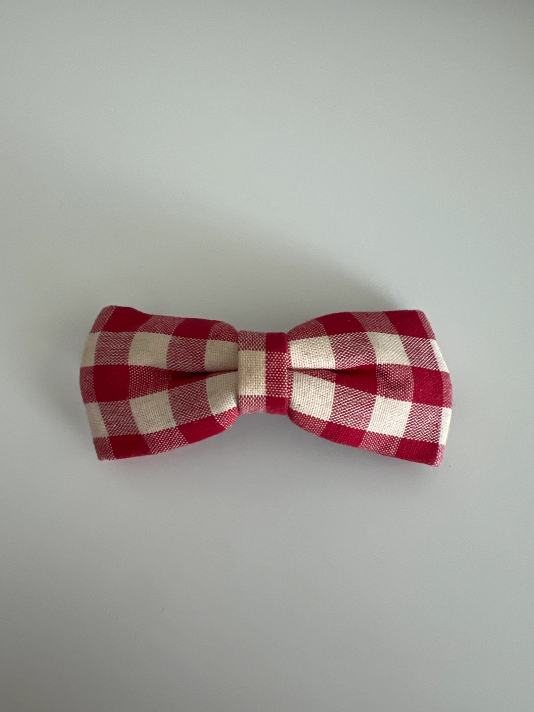 Red and White Gingham Bow Hair Clip