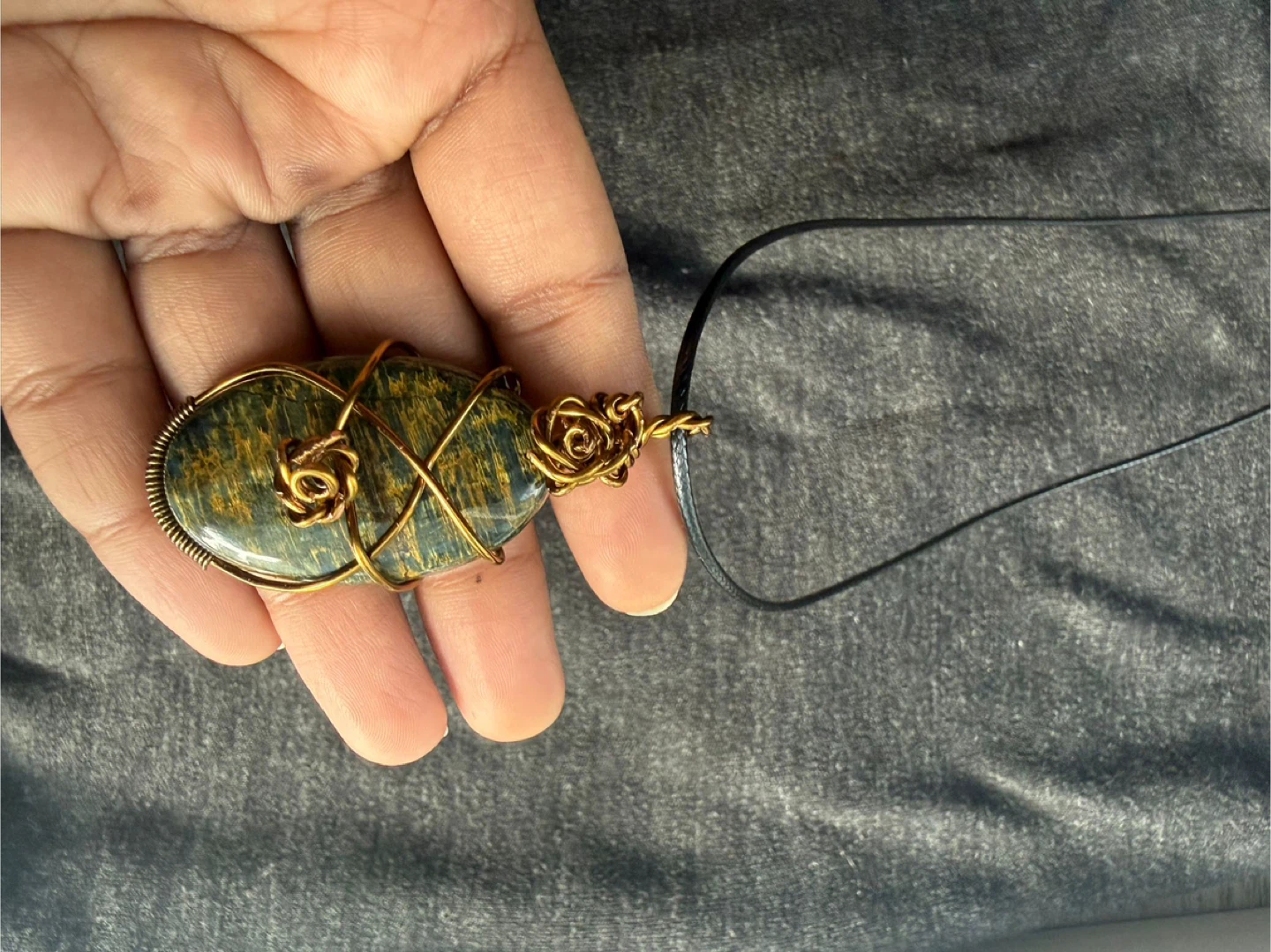 Handmade Wire-Wrapped Pendant Necklace