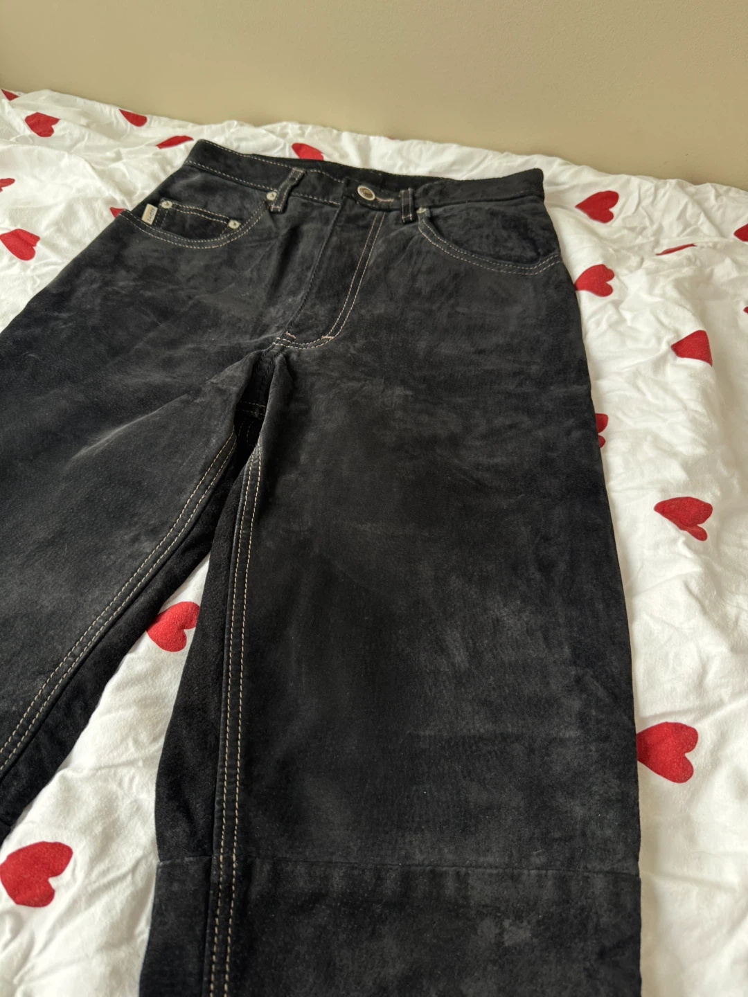 Black Suede Jeans Size 26 - photo 2