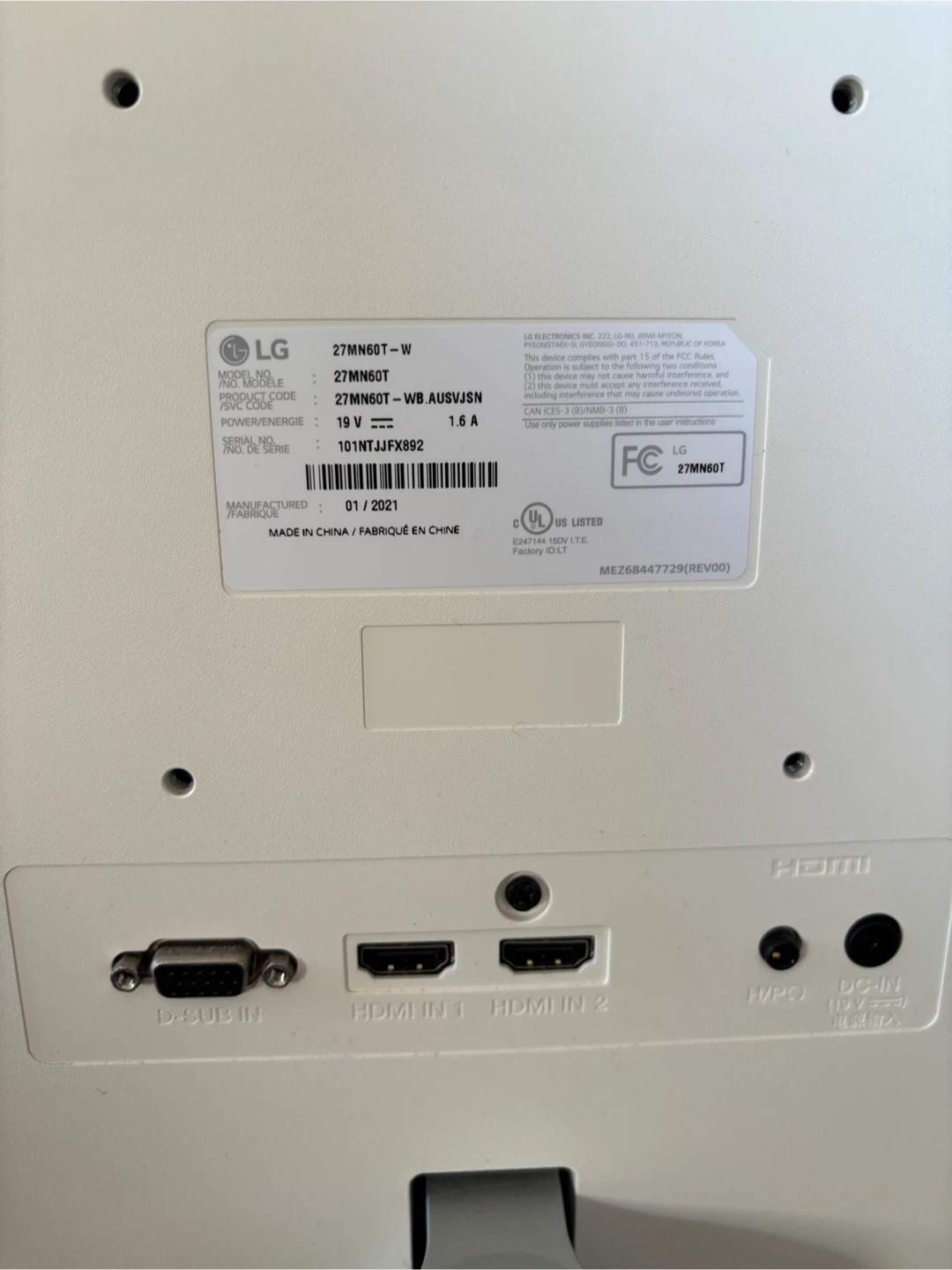 LG 27MN60T-W 27-inch IPS Monitor - photo 3