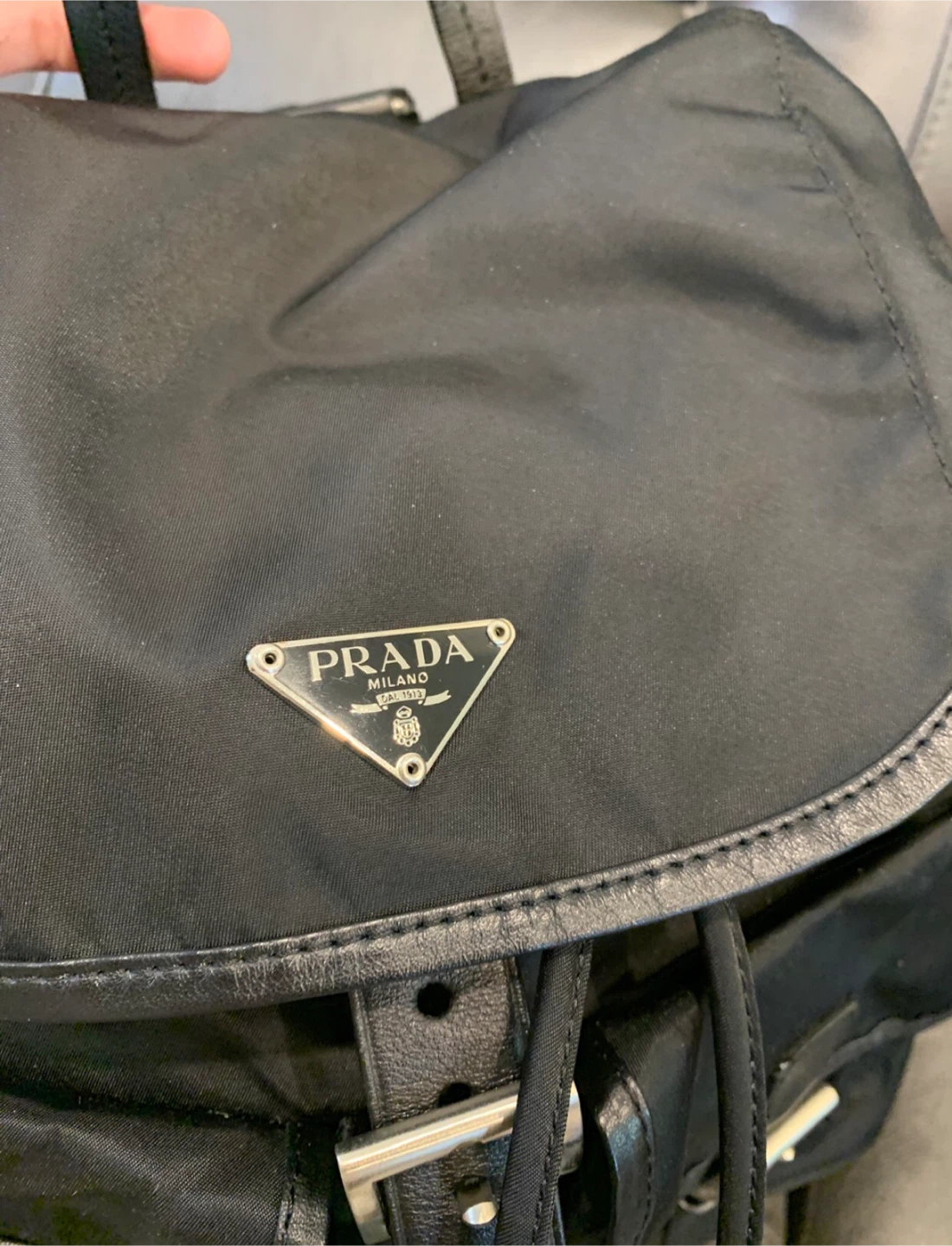 Black Prada Nylon Backpack Unisex - photo 5