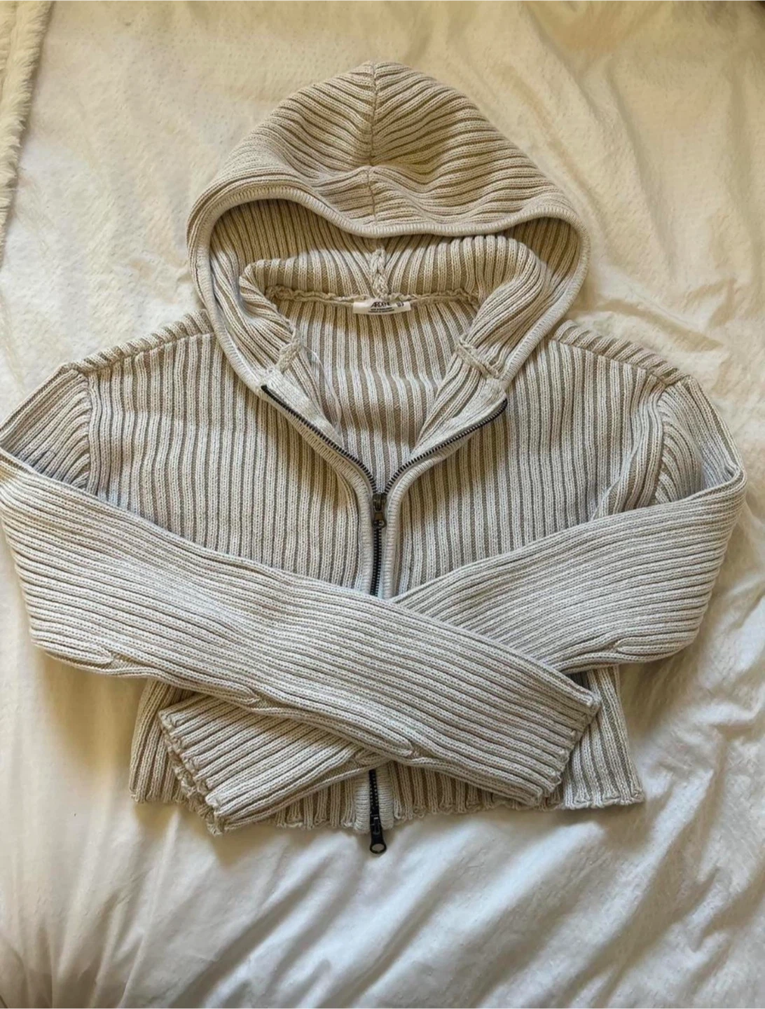 Brand new Ribbed Knit Zip-Up Hoodie