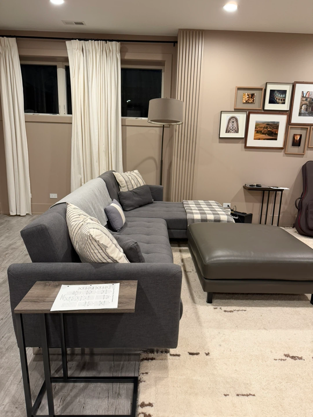 Gray Sectional Sofa/ Futon beds