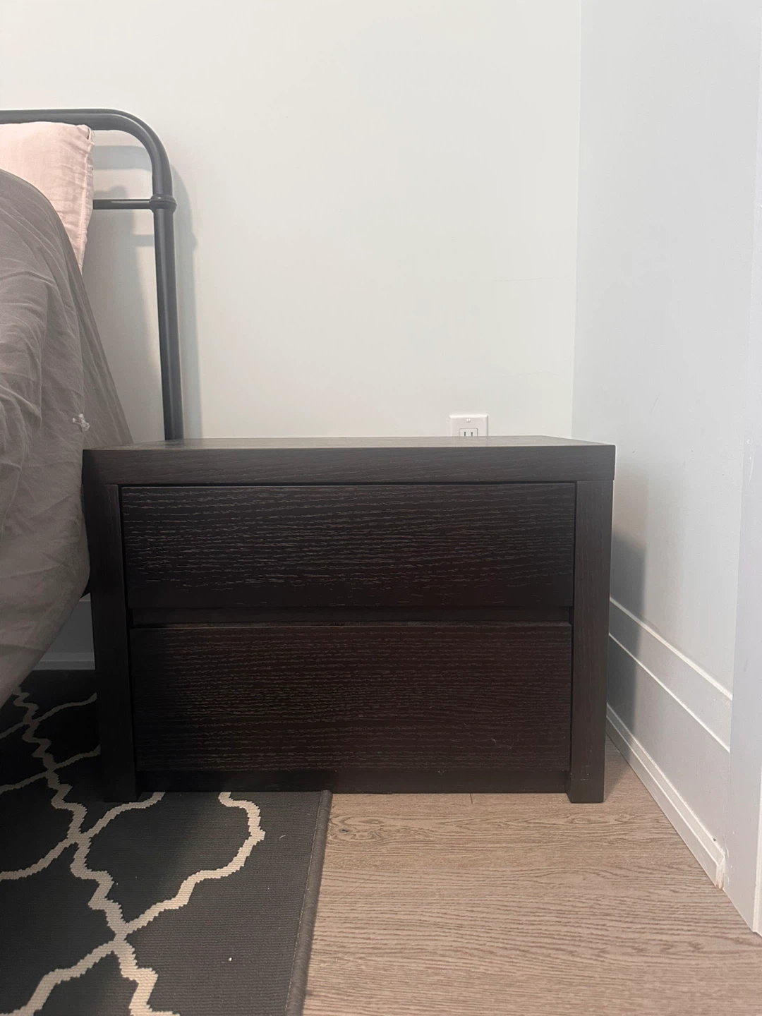 Dark Brown 2-Drawer Nightstand set of 2 - photo 5