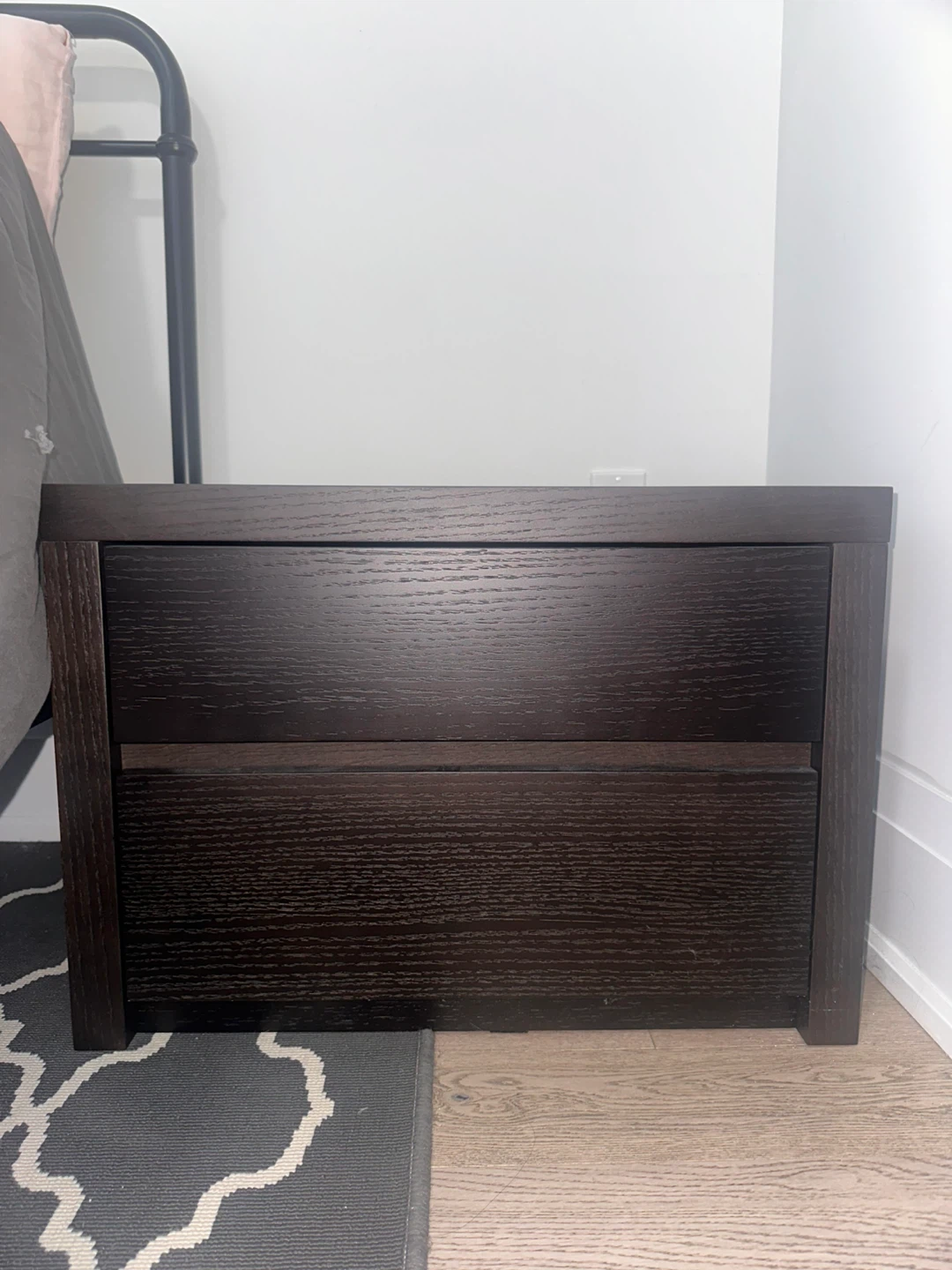 Dark Brown 2-Drawer Nightstand set of 2 - photo 4