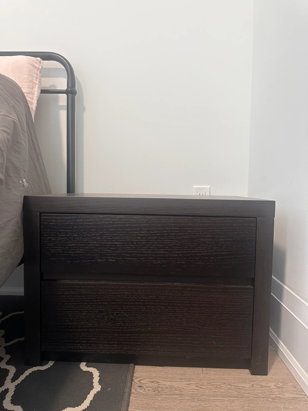 Dark Brown 2-Drawer Nightstand set of 2 - photo 3