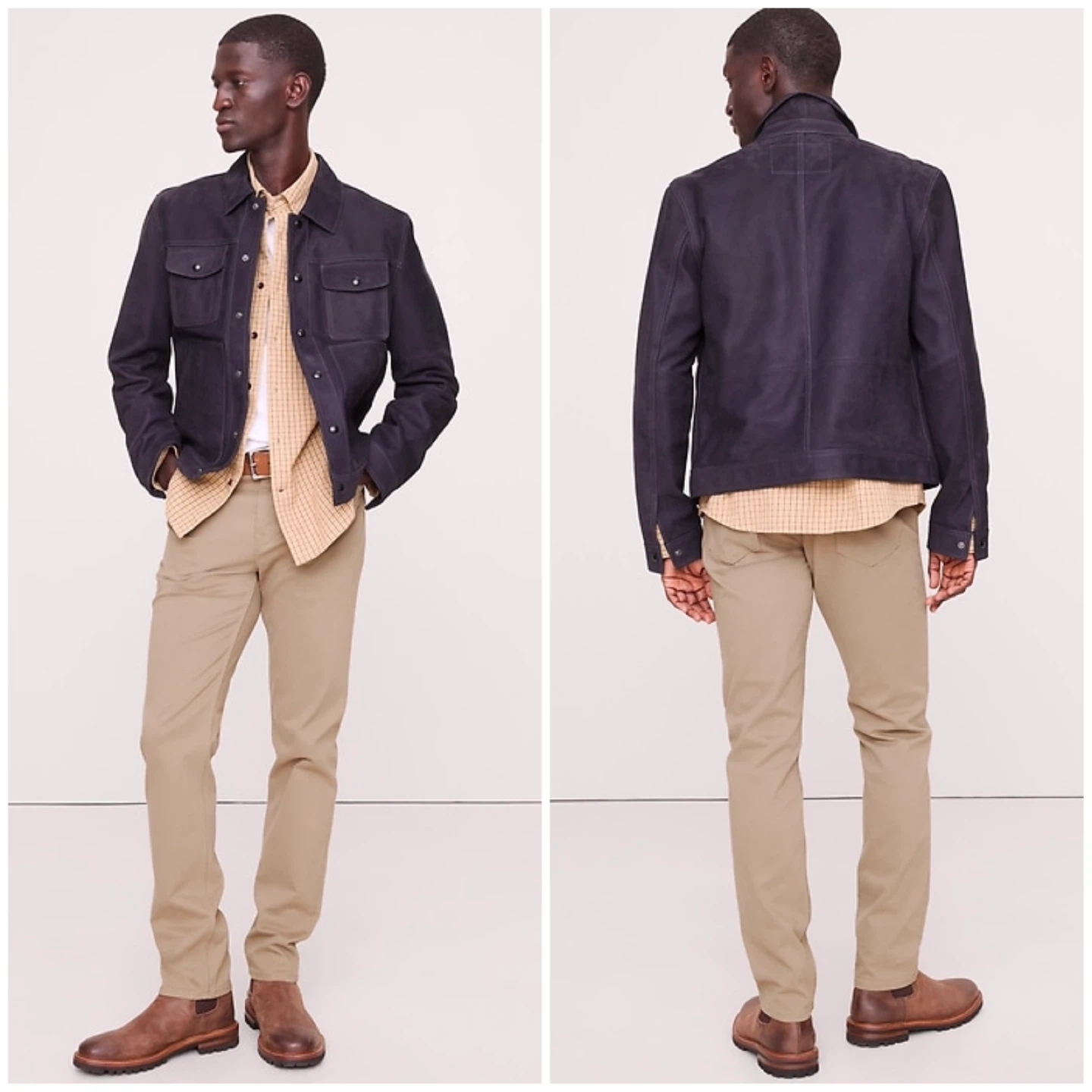 Banana Republic Slim Twill Traveler Pants in Khaki