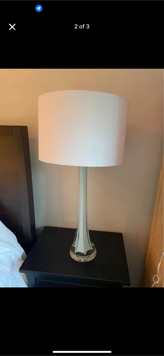Table Lamp with White Drum Shade