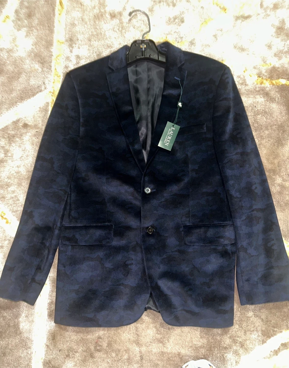 Ralph Lauren Navy Camo Sport Coat Blazer Jacket Size 20R